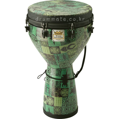 Remo Designer Series Key-tuned Djembe Green Kintekloth